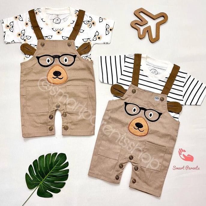 Tersedia Setelan Baju Overall Anak Bayi Laki Laki Lucu Baby Newborn COOL BEAR