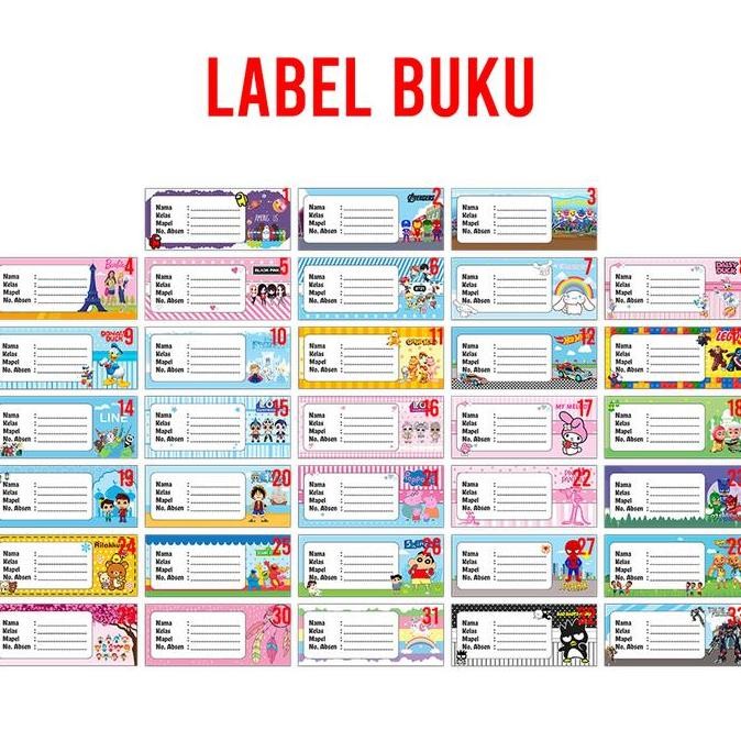 

Open DS] Label Book Sticker Nama Buku Jadwal Pelajaran Sekolah Anak