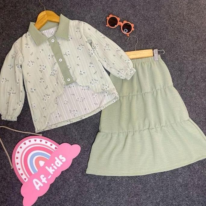 Tersedia Setelan Baju Rok Anak Perempuan Korean style Cantik 2025 FITRIA