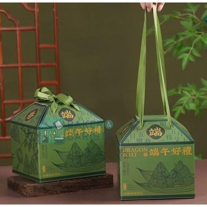 

ready Box Bakcang XL Green Bacang Box Dragon Boat Festival Box Hampers Gift box lucu