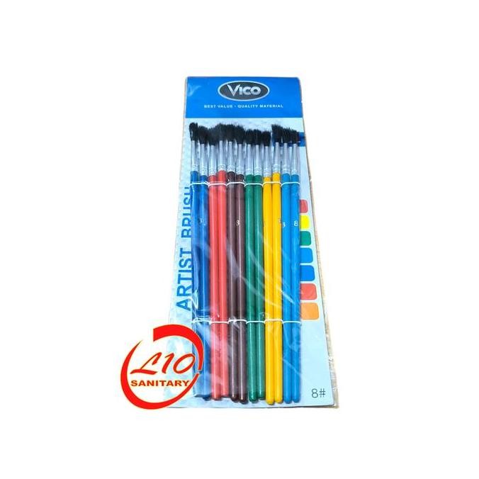 

ready !!! 12pcs Kuas LUKIS WARNA Bulu Hitam MURAH