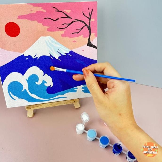 

ready !!! DIY Paint By Numbers Kit 1 Set Number Canvas Board | Kanvas Alat Lukis 20x20 With Frame Digital Painting Landscape Animal Cartoon