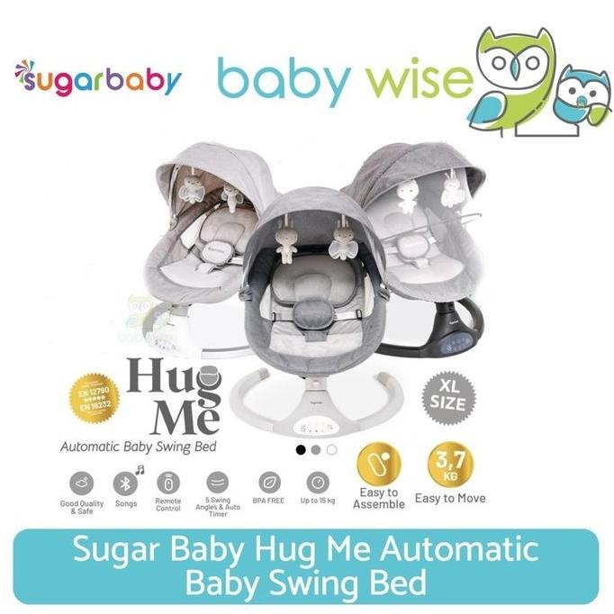NEW Sugar Baby Hug Me Automatic Baby Swing Bed - bouncer swing ayunan bayi
