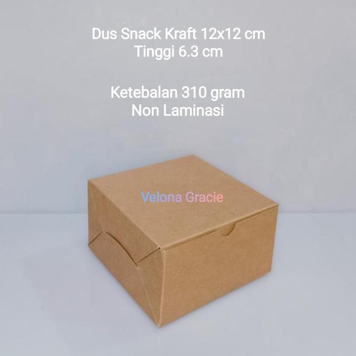 

ready Dus Kraft 12x12 isi 50 pcs Kotak Kue Snack Box Coklat non laminasi