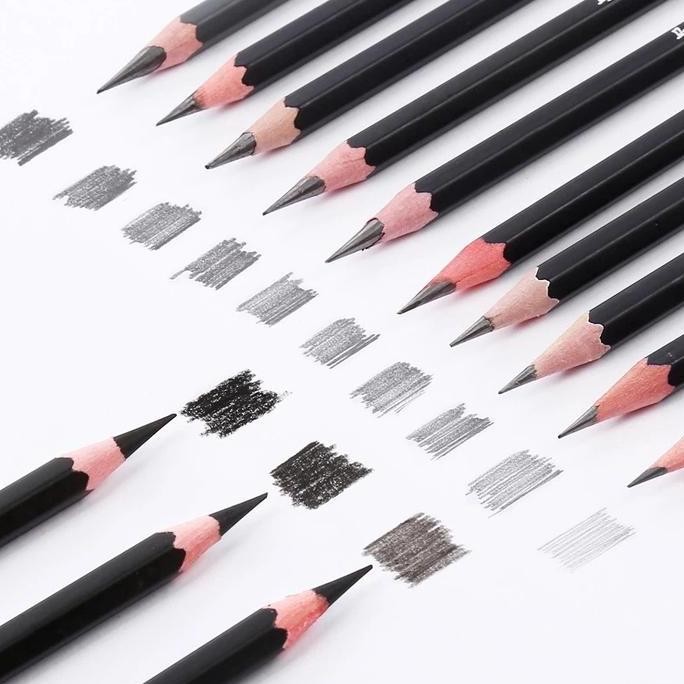 

ready !!! 12 Pcs Pensil gambar sketsa set lengkap 2H H F B HB 2B 3B 4B 5B 6B 7B 8B Charcoal Pencils Set Kertas Kerajinan pensil warna Stationery