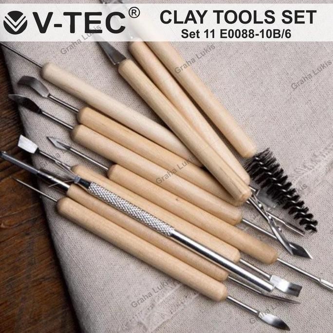 

ready !!! V-TEC Clay Tools / Alat Ukir / Sculpting Set 11 E0088-10B/6