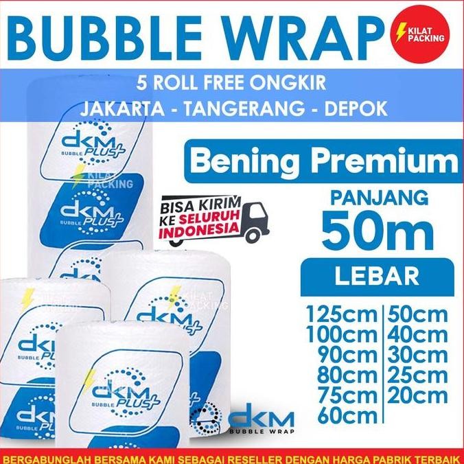 

ready PLASTIK BUBBLE WRAP 50 METER | BUBBLE WRAP DKM+ BENING TEBAL /ROLL