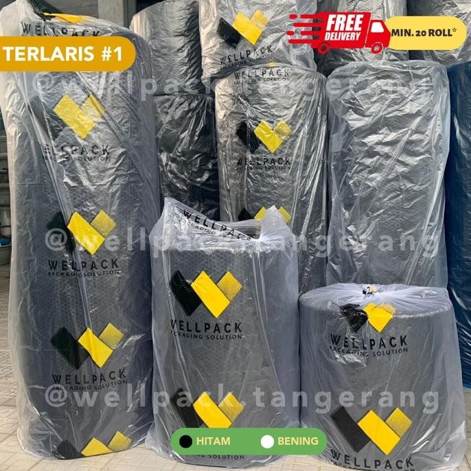 

ready Bubble Wrap Roll Plastik 125cm x 50m Bening & Hitam Wellpack