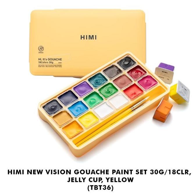 

ready !!! MIYA HIMI Gouache Paint Set 30 G Isi 18 Colors Jelly Cup New Vision - Cat Lukis Gouache 30 gr x 18 Warna Mewarnai Menggambar Anak Dewasa