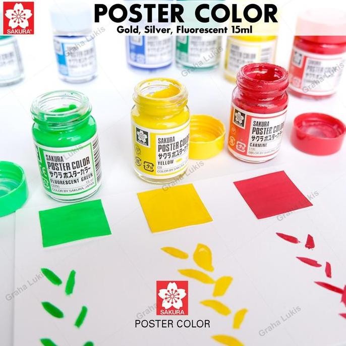 

ready !!! Sakura Poster Colour 15ml ( GOLD, SILVER, FLUORESCENT )