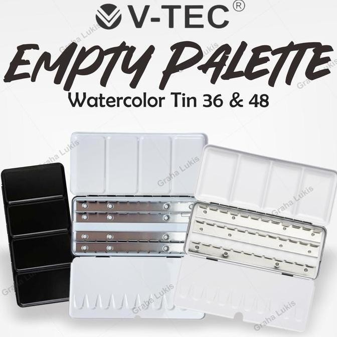 

ready !!! Empty Palette Watercolor Tin 48HP