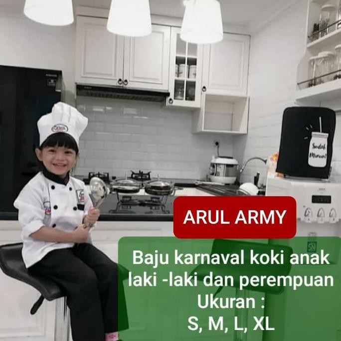 Tersedia Baju Seragam koki anak kostum karnaval anak keren murah berkualitas
