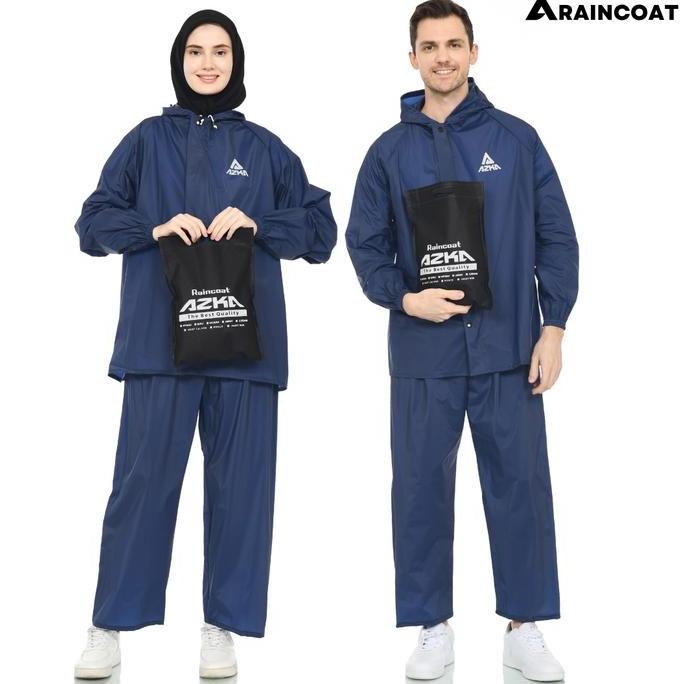 Tersedia Jas Hujan Azka Setelan Baju & Celana PVC Karet Tebal Tahan Air jas  hujan jas  hujan