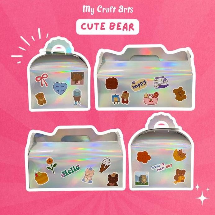 

ready Gift Box Hologram - Kotak Hadiah Jinjing Sticker Retro Vintage Kekinian - My Craft Arts