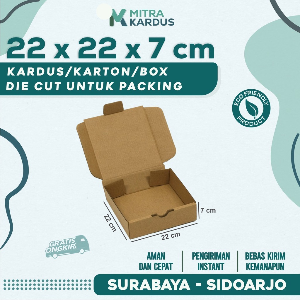 

Box Die Cut 22x22x7 | Karton Corrugated Single Wall | Box Hampers | Kardus Hampers