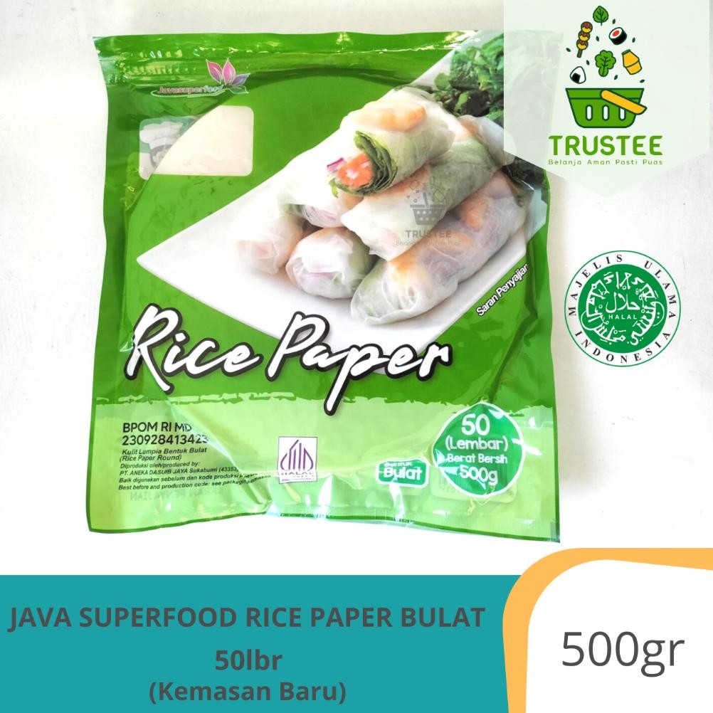 

Jh85 Fg-87 Cod Java Super Food Rice Paper / Kulit Lumpia Bulat 50 Lembar Halal 500Gr Viral Sale