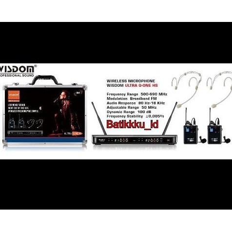 Mic Wireless Wisdom Ultra Q One Hs Original Free Koper Mic Headset Jepit Clip On