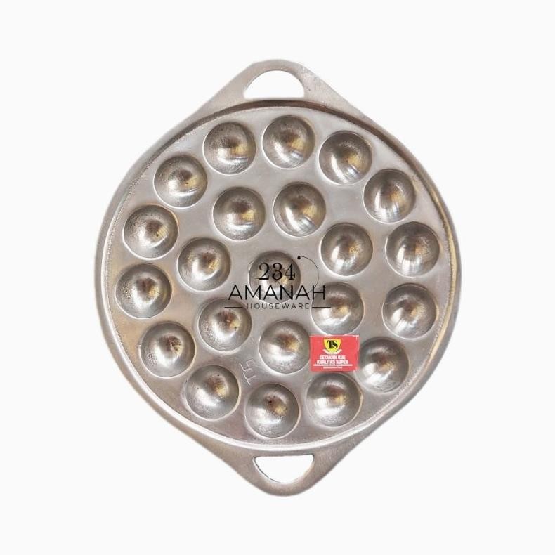 Cetakan Bola Bola Mie Takoyaki Mini Telur Congkel Bahan Aluminium isi 22 dan 24 lubang
