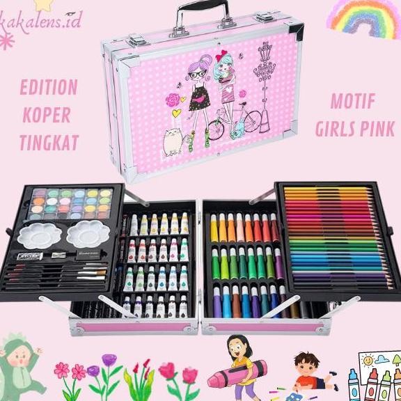 

Crayon Set Koper Premium Lengkap Komplit Besar Mewah 145 Pcs New Model
