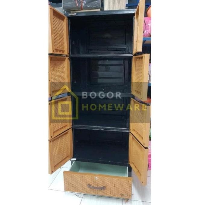 Spesial (Khusus Bogor) Lemari Plastik Napolly Crs Mu 48 D / Lemari Napolly Rotan Sintetis