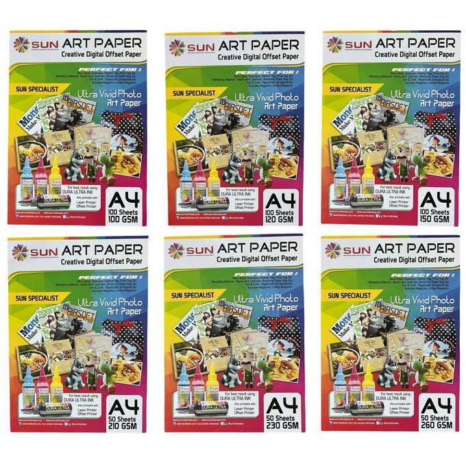 

Kertas Art Paper Sun Art Paper A4 (100 120 150 210 230 260 Gsm) Promo
