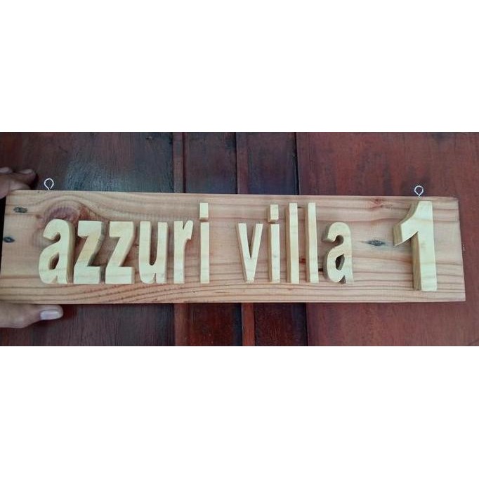 

plang papan nama rumah kayu huruf timbul
