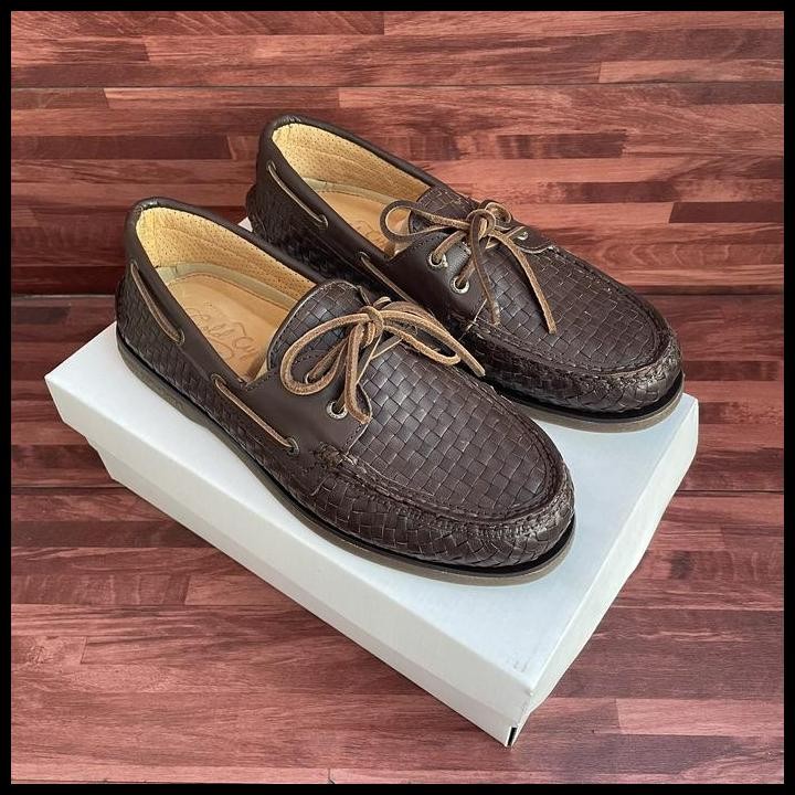 Terlaris Sperry Gold Cup Woven Brown Authentic Original Good Quality