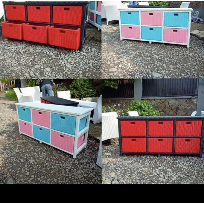 Terjangkau Laci Rotan Sintetis 6 Laci