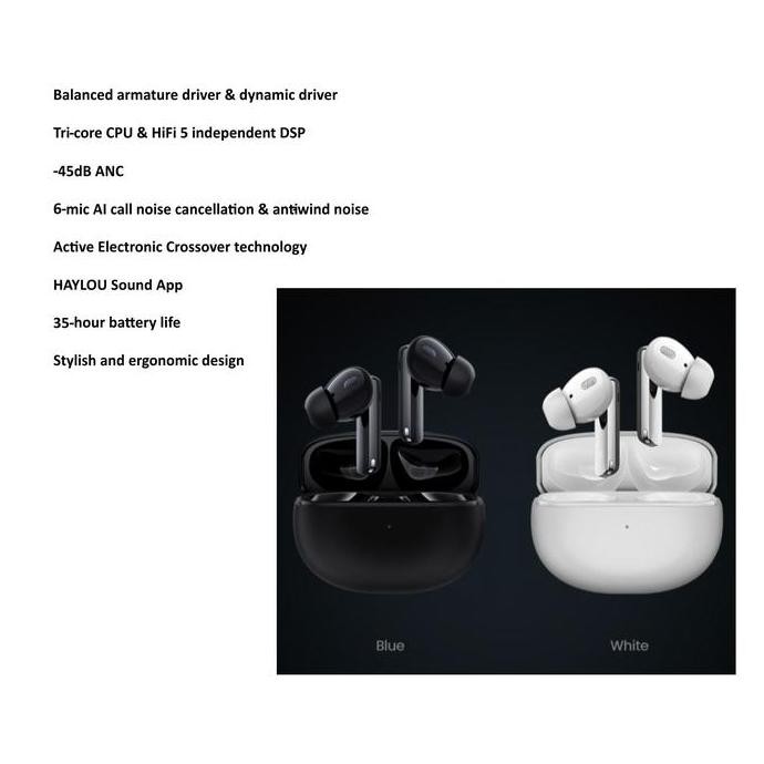 Haylou W1 Anc Tws True Wireless Earbuds Headset Bluetooth T007 New Stok