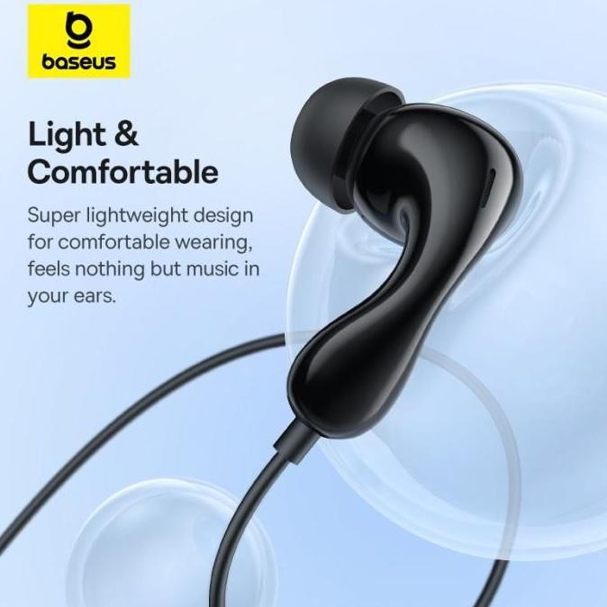 Baseus Headset Encok Hz20 Hi Res Dynamic Sound Jack Audio 3.5Mm Wired Earphone Handsfree Kabel Ori O