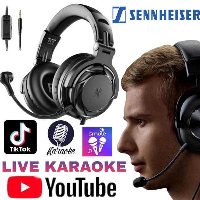 Mic Earphone Headset Bass Karaoke Di Hp Youtube Gaming Smule Ios New Stok