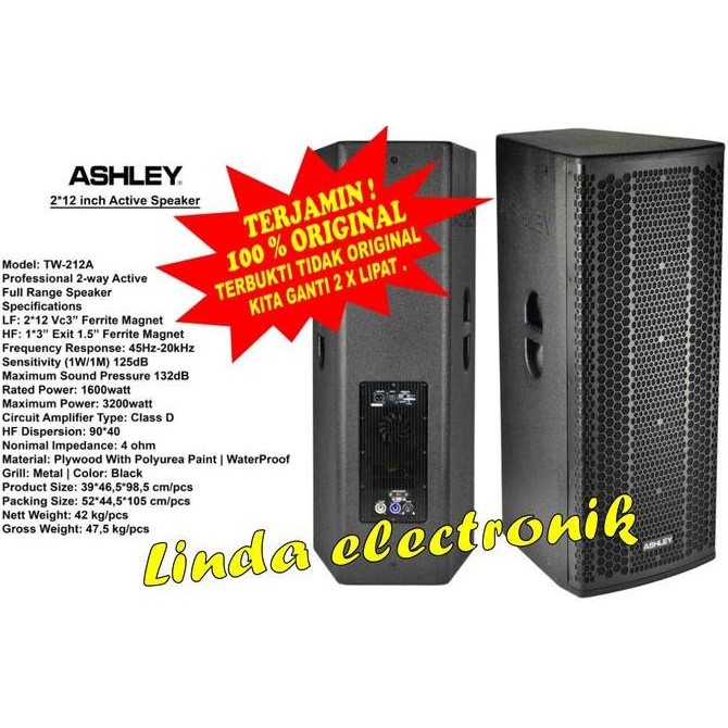 Speaker Aktif Ashley Tw 212A Tw212A 12 Inch 1 Psc Original New Stok