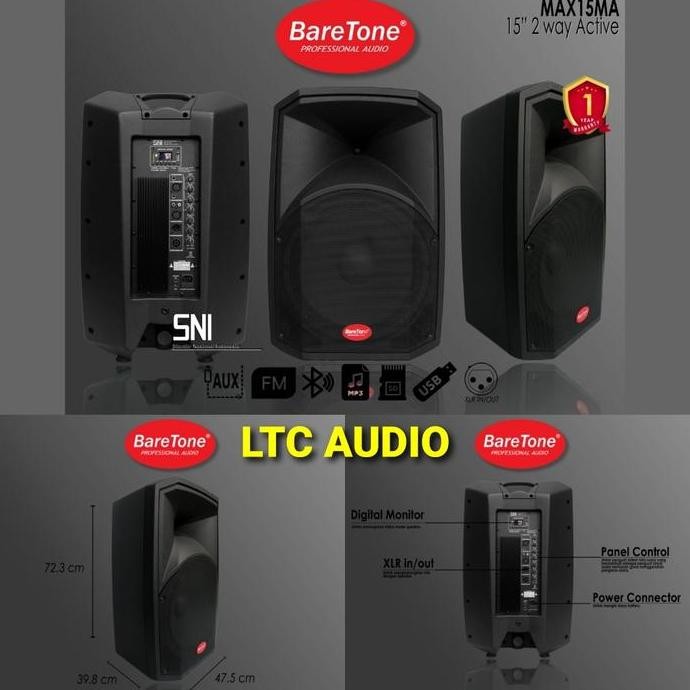 Speaker Aktif Baretone Max 15Ma / Baretone Max 15Ma 15 Inc Original New Stok