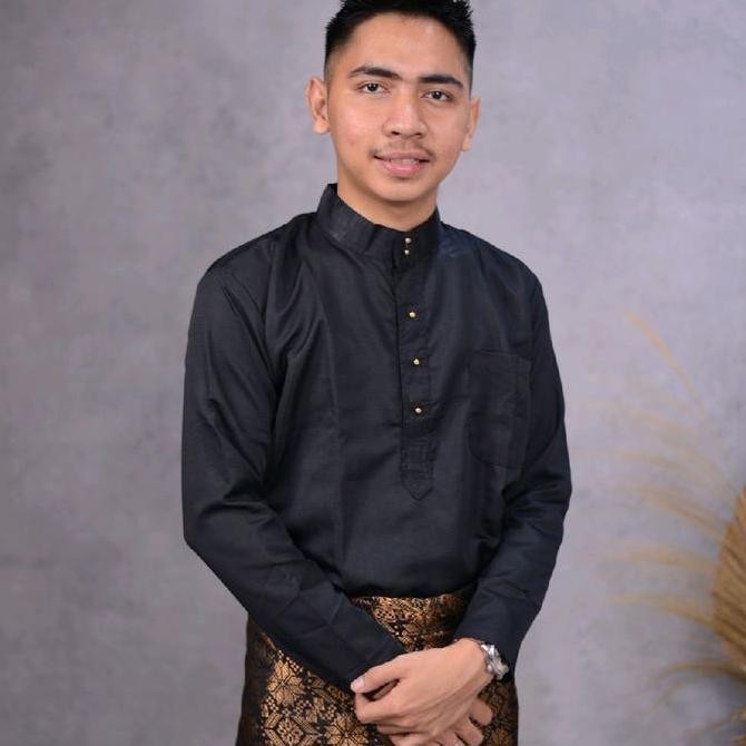 SETELAN BAJU MELAYU PRIA TELUK BELANGA CEKAK MUSANG DEWASA / PAKAIAN KOKO ADAT TRADISIONAL