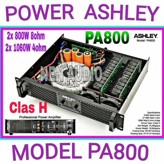 Power Ashley Pa800 Original Pa 800 Clas H Amplifier 800W New Stok