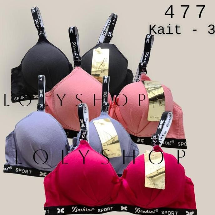 BRA WANITA DEWASA BUSA NON KAWAT SPORTY #477 KAIT 3 CUP B