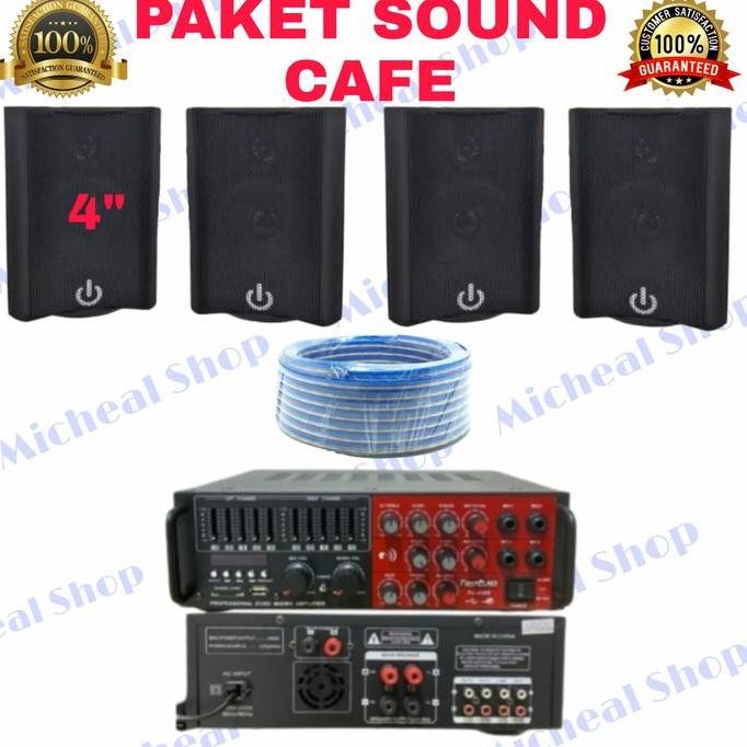 Paket Sound Sistem Cafe Indoor 4Titik Speakear 4 " New Stok
