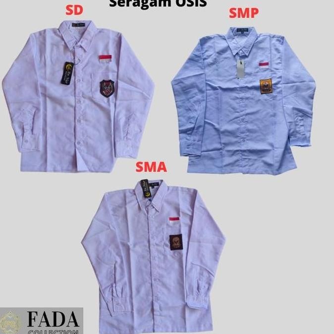 Tersedia Kemeja putih panjang SD/SMP/SMA /Seragam sekolah seragam kerja kantor hem panjang polos ker