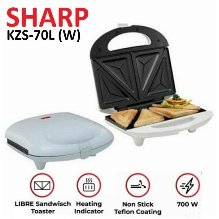 Toaster Sharp 70L (W) Pemanggang Roti Electrik Toaster Sandwich Low Watt