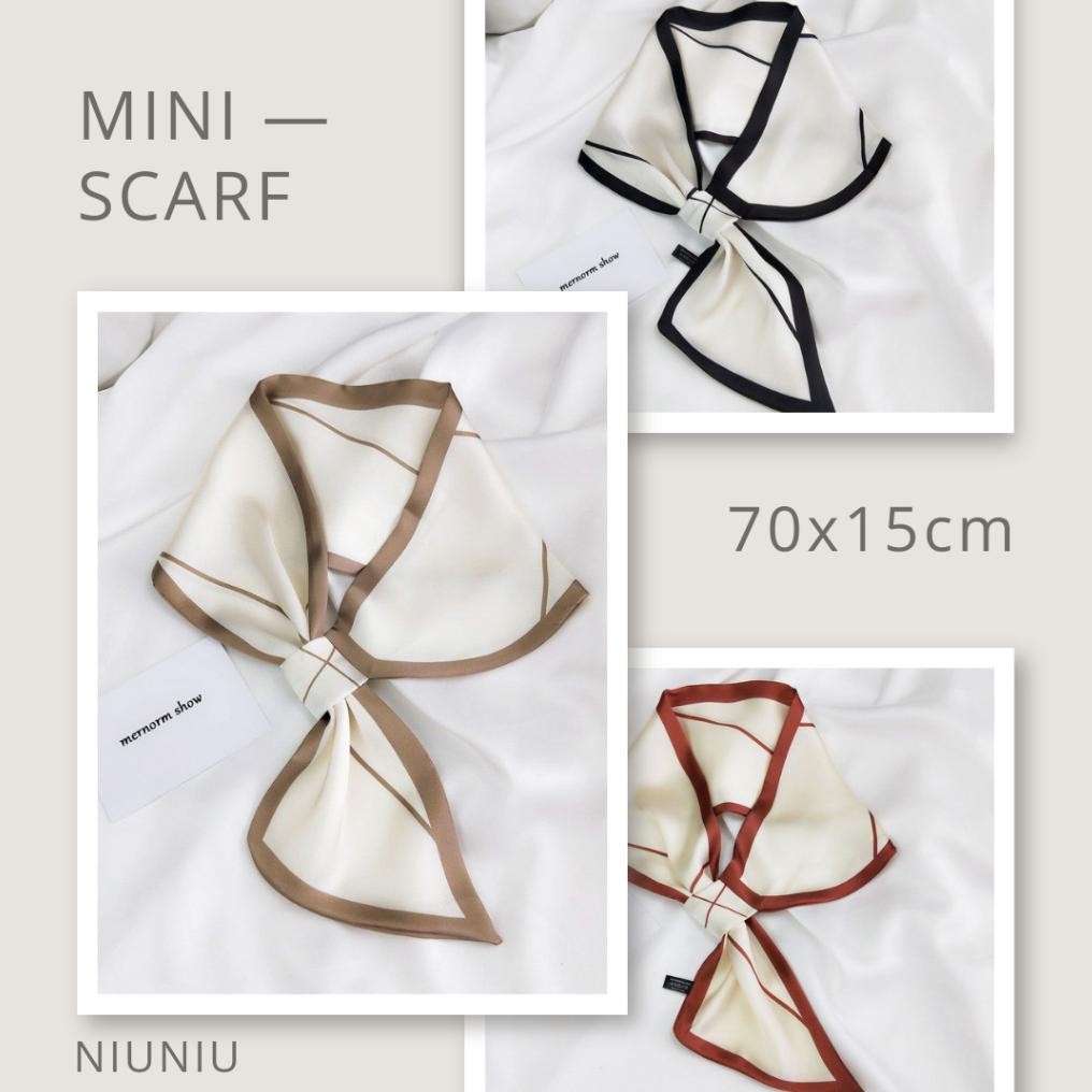 AsT Mini Scarf High Quality Silk/Neck Scarf/Scarf Leher Wanita/Motif Polos