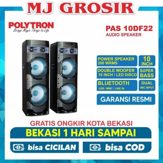 Polytron Speaker Audio Pas 10D22 Pas10D22 Usb Bluetooth New Stok
