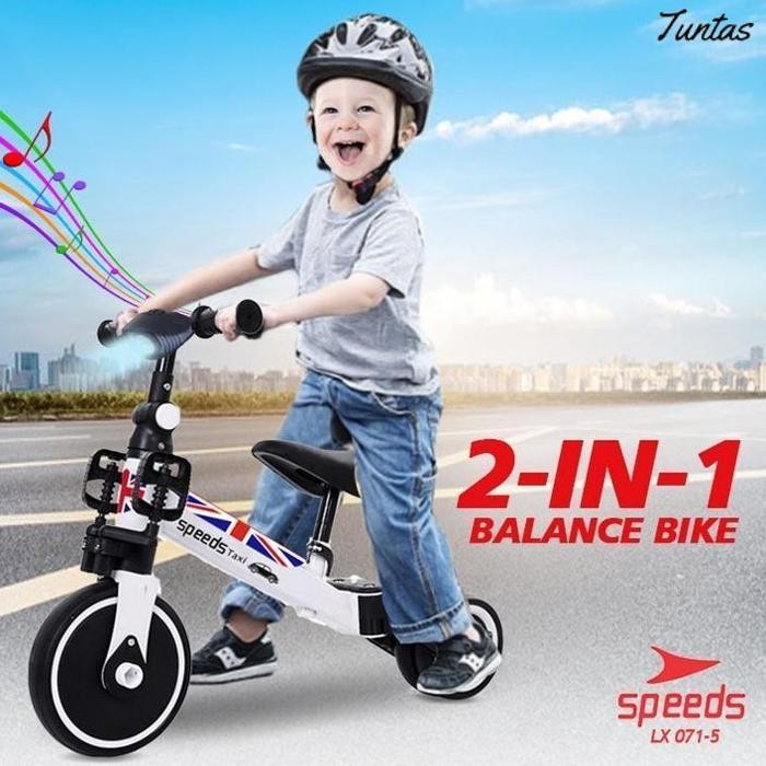 Baru Speeds Balance Bike 2-In-1 Sepeda Anak Mainan Roda Ride Push Bike Keseimbangan Trendy 071-5