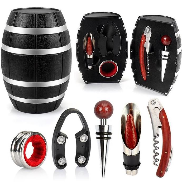 Wine Opener Set Alat Pembuka Botol Wine Bentuk Barrel