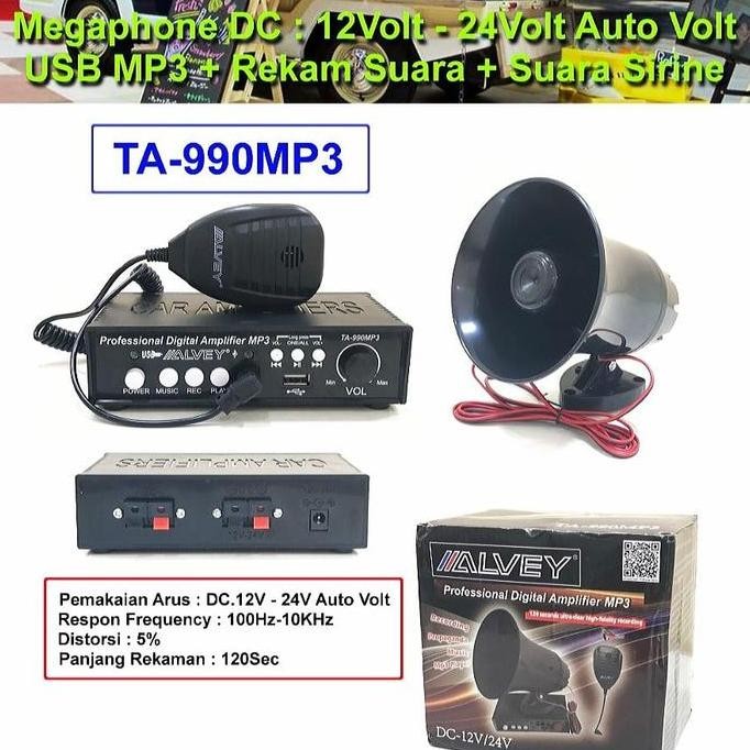 Megaphone Amplifier Alvey Ta-990 Mp3 Recording Sirine Multifungsi New Stok