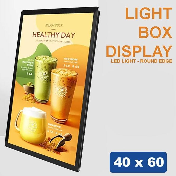 

LIGHT BOX DISPLAY POSTER FRAME LED MONITOR IKLAN SLIM ROUND EDGE