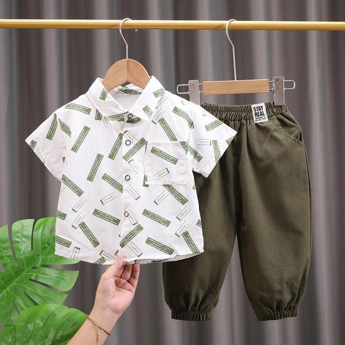 Tersedia SETELAN BAJU KEMEJA ANAK LAKI-LAKI / SET PAKAIAN ANAK LAKI-LAKI / SETELAN KEMEJA ANAK LAKI-