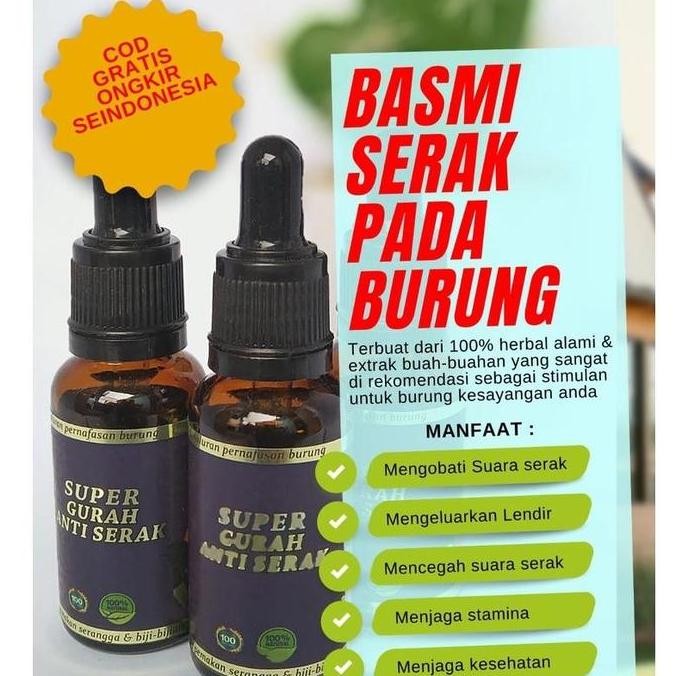 obat burung serak super gurah anti serak untuk murai kacer jalak