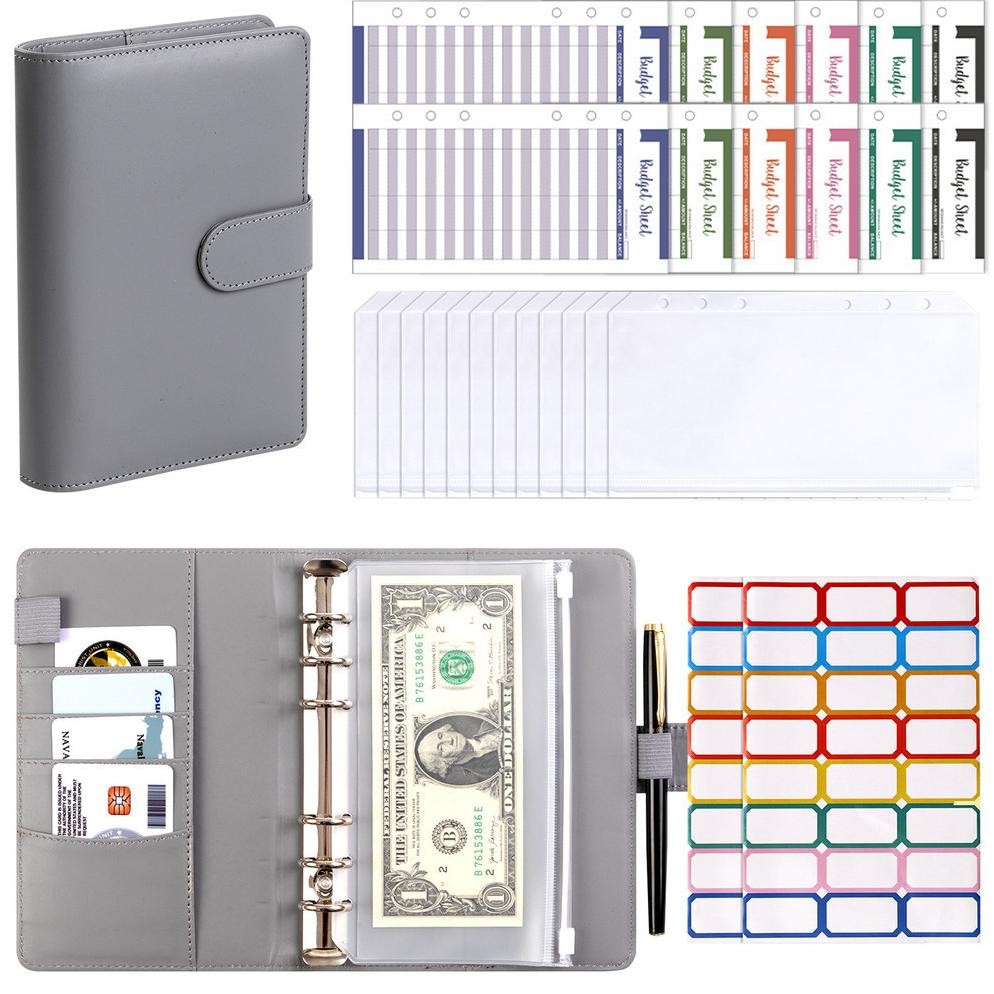 

ReadyA6 Daun Longgar Macaroon PU Buku Catatan Kulit Buku Catatan Keuangan Keuangan Keluarga Buku Tabungan Uang Saku Zip