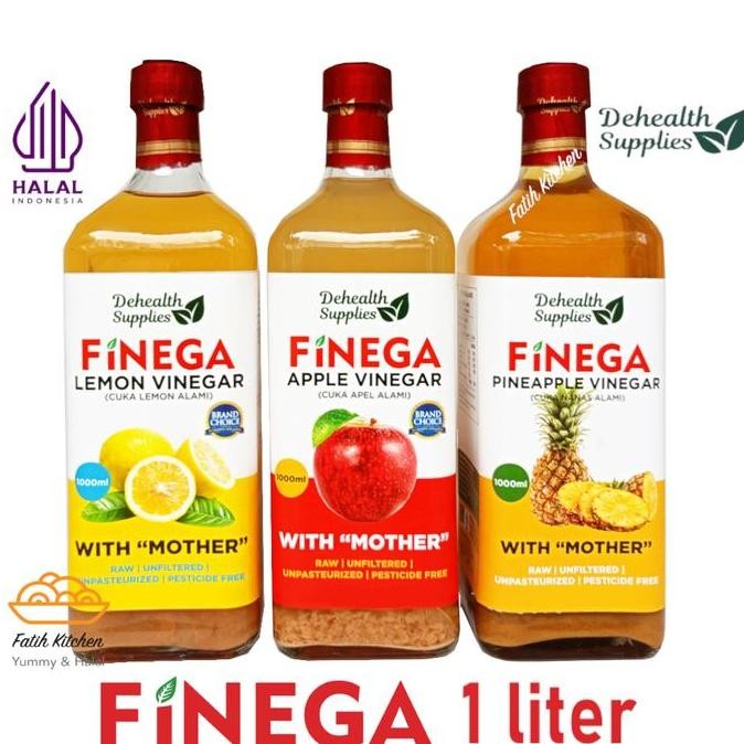 

Finega 1 Liter Vinega Cuka Apel / Nanas / Lemon dari Dehealth Supplies LA