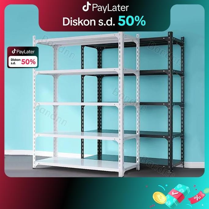 BandnnRak Baja 4/5/6 Lapisan Organizer Penyimpanan Berat Rak Gudang Stainless Rack Rak Power Rak Bes